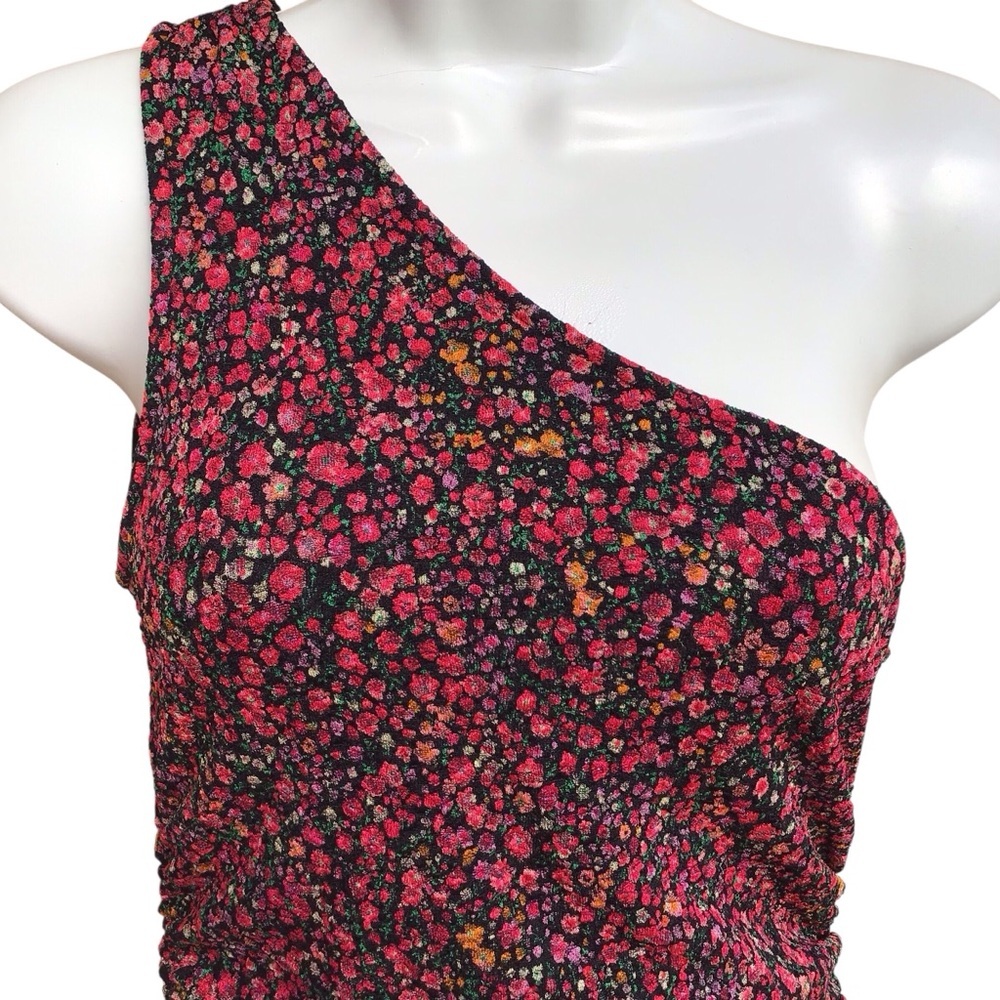 Leith One-Shoulder Ruched Floral Dress - Picture 3 of 5